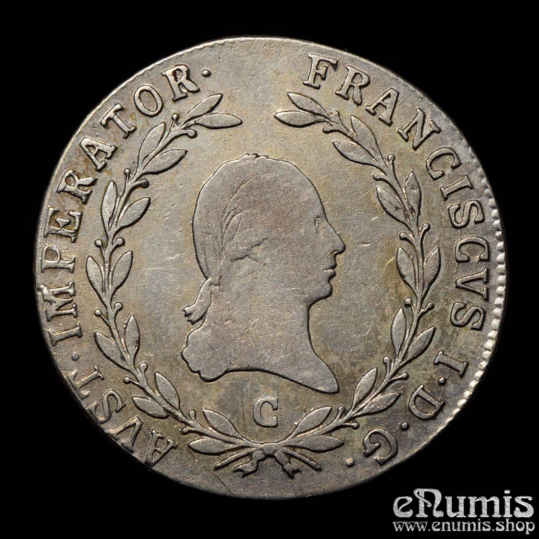 Austria, Franz I, 20 Kreuzer 1809 C, Prague, aXF