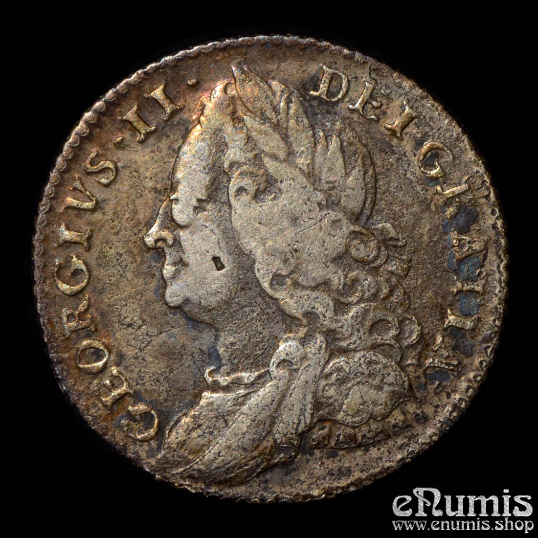 Great Britain, George II, Sixpence 1757, VF Great Britain, George II, Sixpence 1757, VF