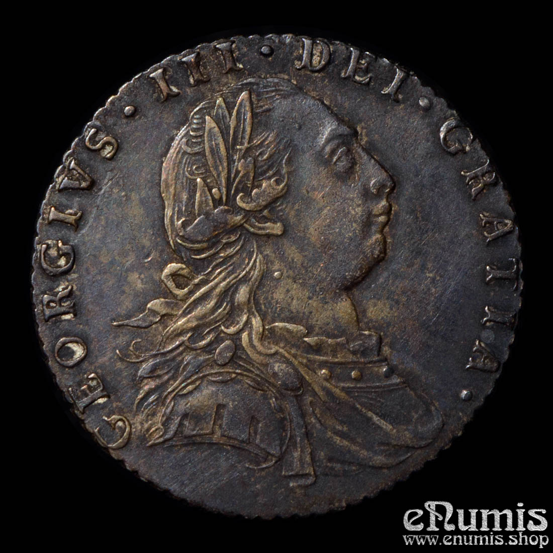 Great Britain, George III, Sixpence 1787, with hearts, scarce type, XF
