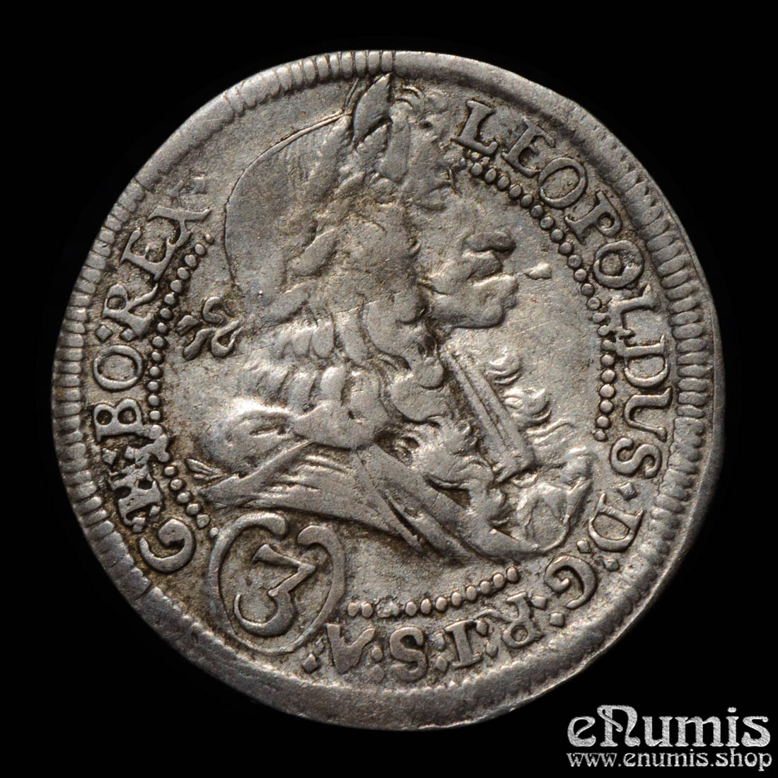 Austria, Leopold I, 3 Kreuzer 1702 IA, Graz, XF