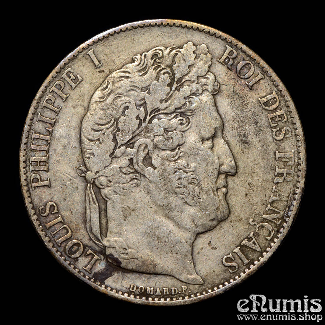 France, Louis Philippe, 5 Francs 1845 W, Lille, VF
