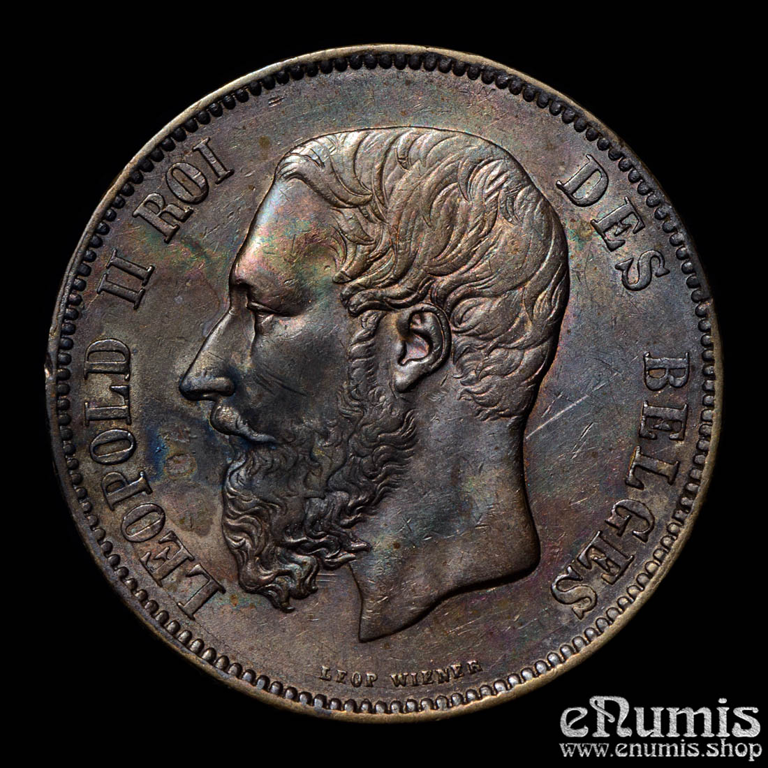 Belgium, Leopold II, 5 Francs 1873, XF+ Belgium, Leopold II, 5 Francs 1873, XF+