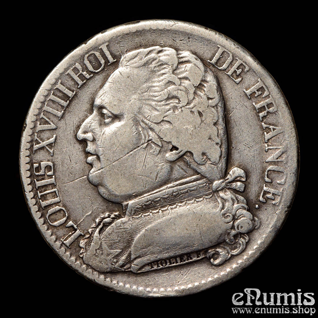 France, Louis XVIII, 5 Francs 1814 I, Limoges, VF+