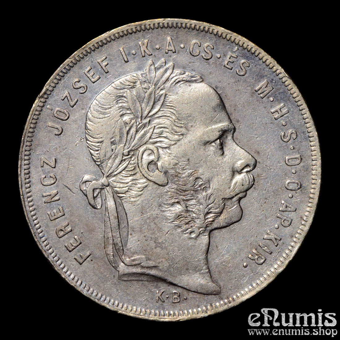 Hungary, Franz Joseph I, 1 Forint 1876, better year, aXF